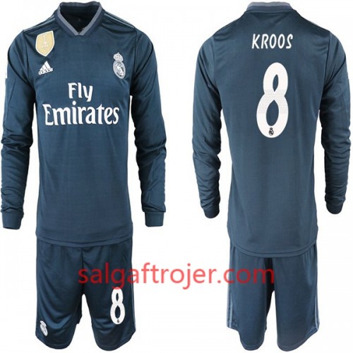 Real Madrid Fodboldtrøjer KROOS 8 Børn Udebanesæt 2018/19 Langærmet Real Madrid Fodboldtrøjer KROOS 8 Børn Udebanesæt 2018/19 Langærmet